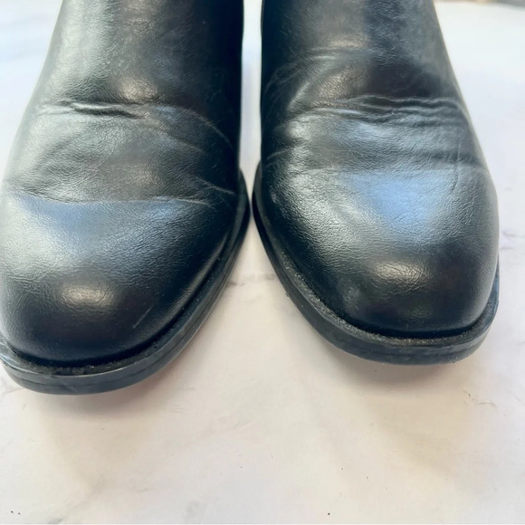 Zara Basic Women's Black Leather Suede Bootie Ankle Boots Pearl Buckle Size 5.5 - Picture 10 of 16